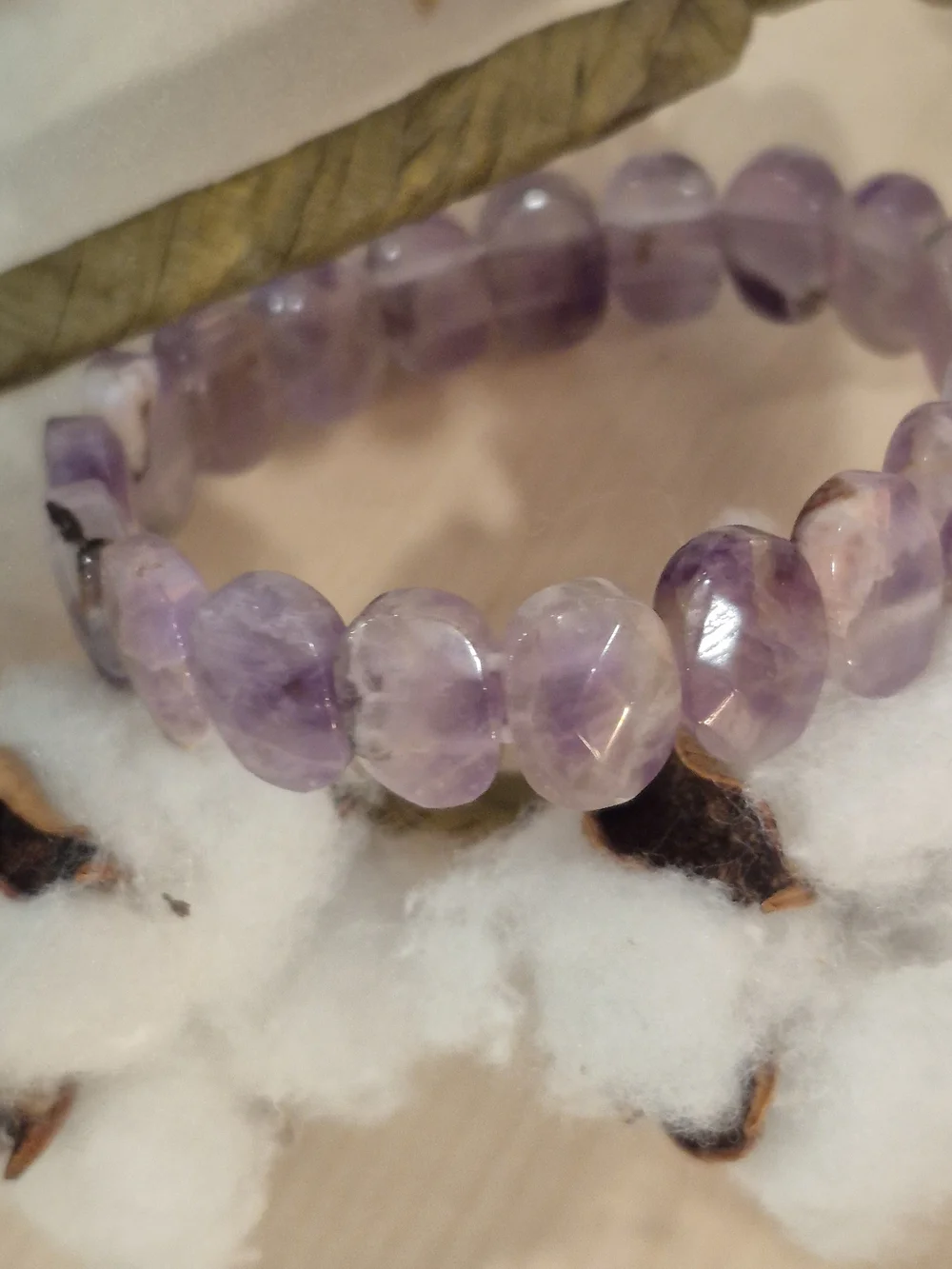💜💜NEW💜💜 PRETTY!! Faceted Natural Stone AMETHYST Stretch Bracelet